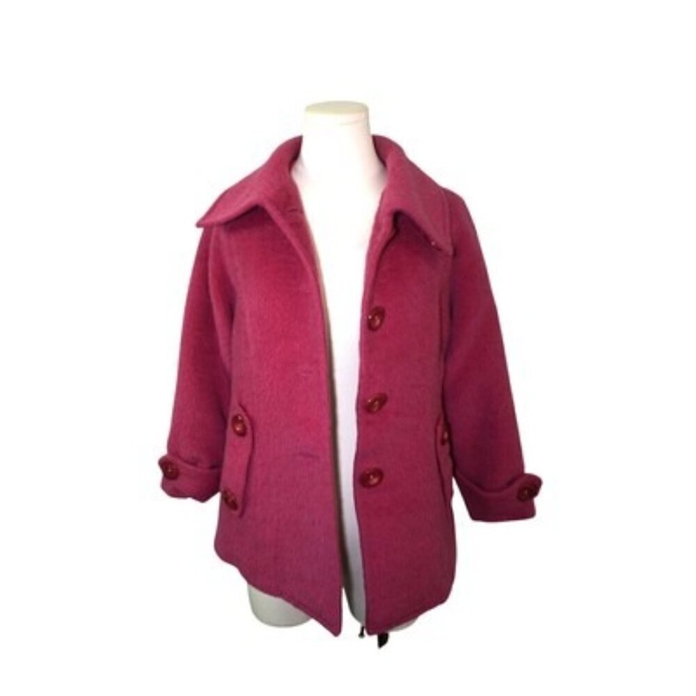 Jiaxueyuren Womens Wool Blend Peacoat Jacket With Button Accents Stylish & Warm
